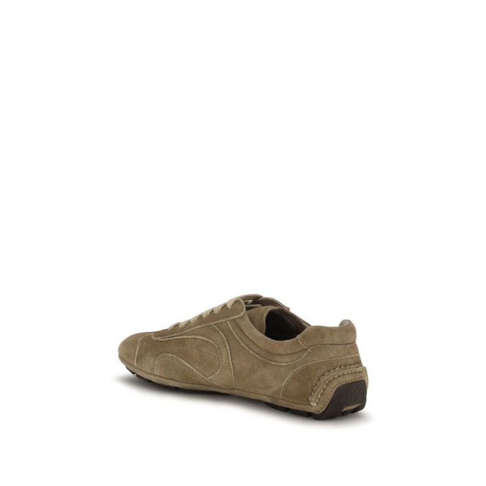 Prada Brown Calf Leather Bos Taurus Athletic Men's Sneakers - Picture 3 of 4